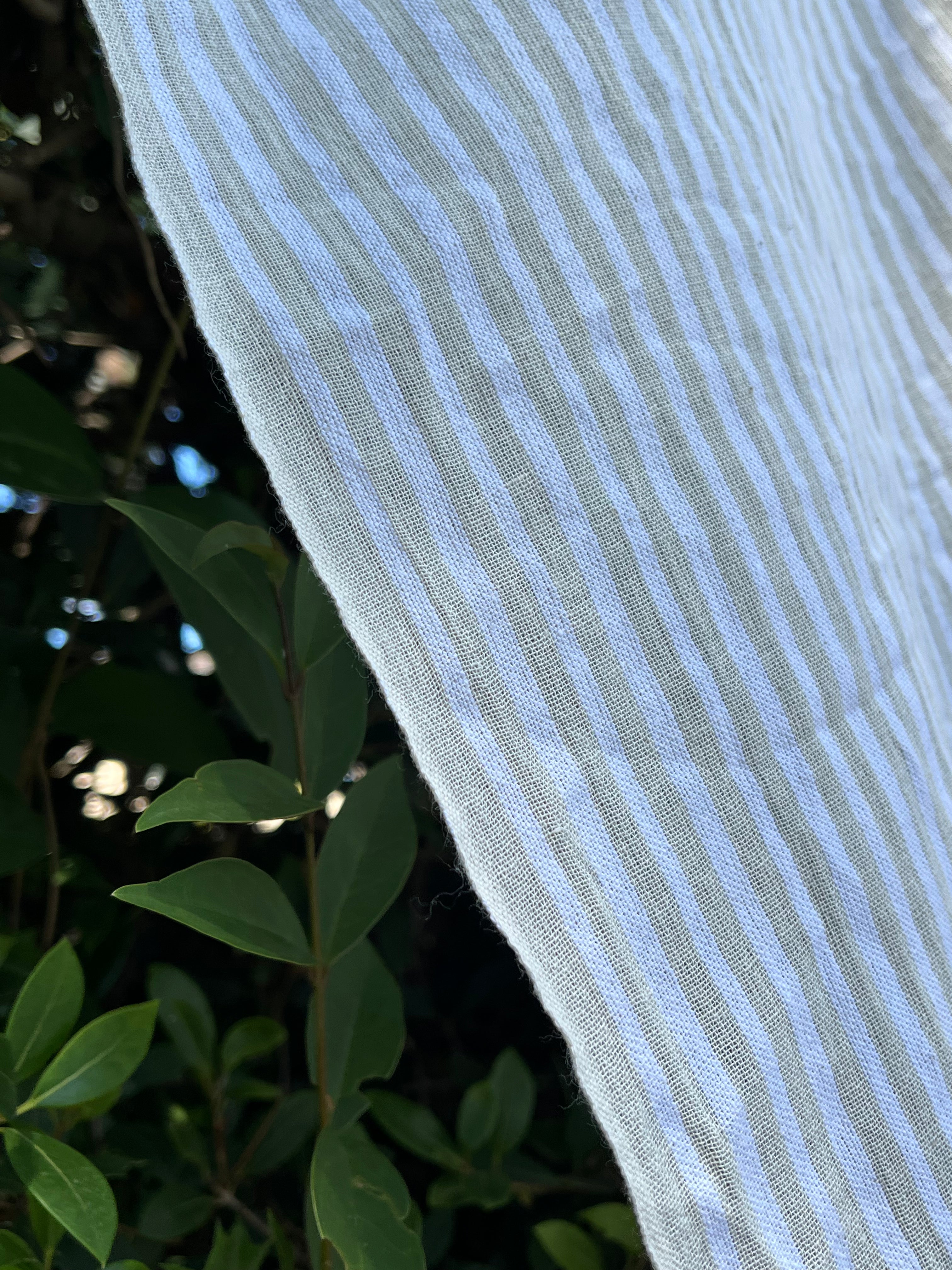 Beige Striped- Black Striped- Brown Striped Neutral Organic Cotton Fabric.