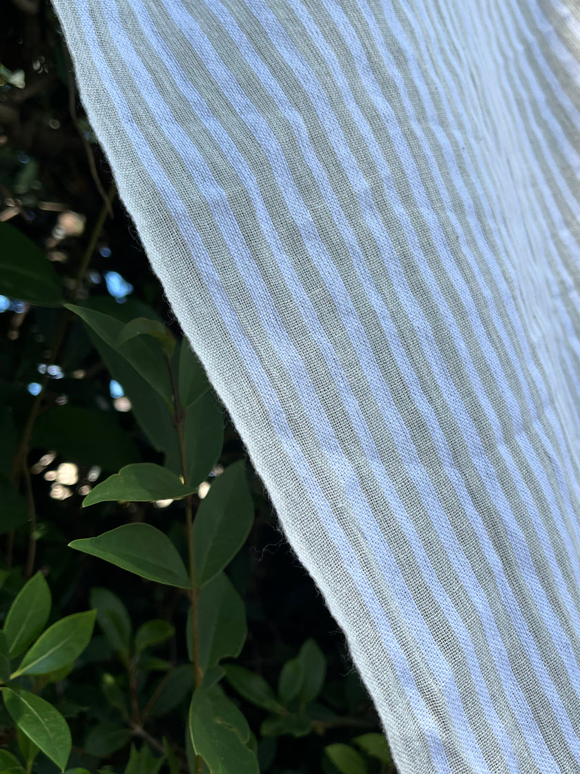Beige Striped- Black Striped- Brown Striped Neutral Organic Cotton Fabric.