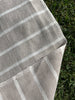 Gray- White Striped Linen Organic Cotton Blended Fabric By The Meter.