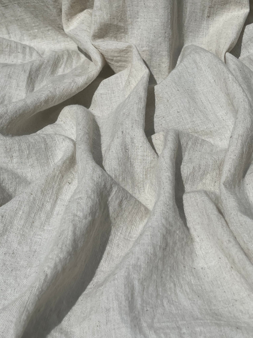 Nötr Ağartılmamış Keten Organik Pamuk Karışımlı Kumaş Metre Fiyatı, Genişlik 150 cm. %50 Keten %50 Pamuk, Softhand Fluid Keten Kumaş.