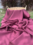 Burgundy Red  / Wine Red Stoned Silk Satin.