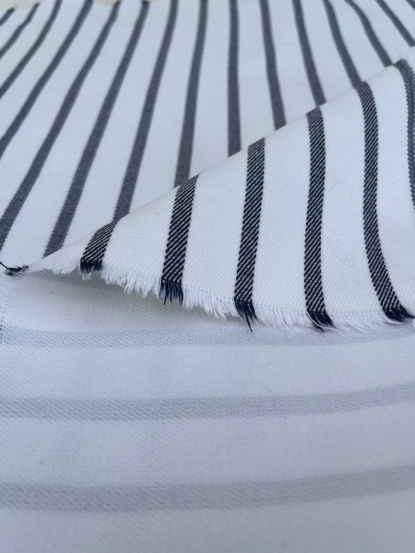 Ağır Ağırlıklı Yumuşatılmış Pamuklu Kumaş Metre Başına 400/m2 - Döşemelik Çizgili Fransız Stili - Doğal Döşemelik Kumaşlar. %100 Pamuk - 150 cm Genişlik