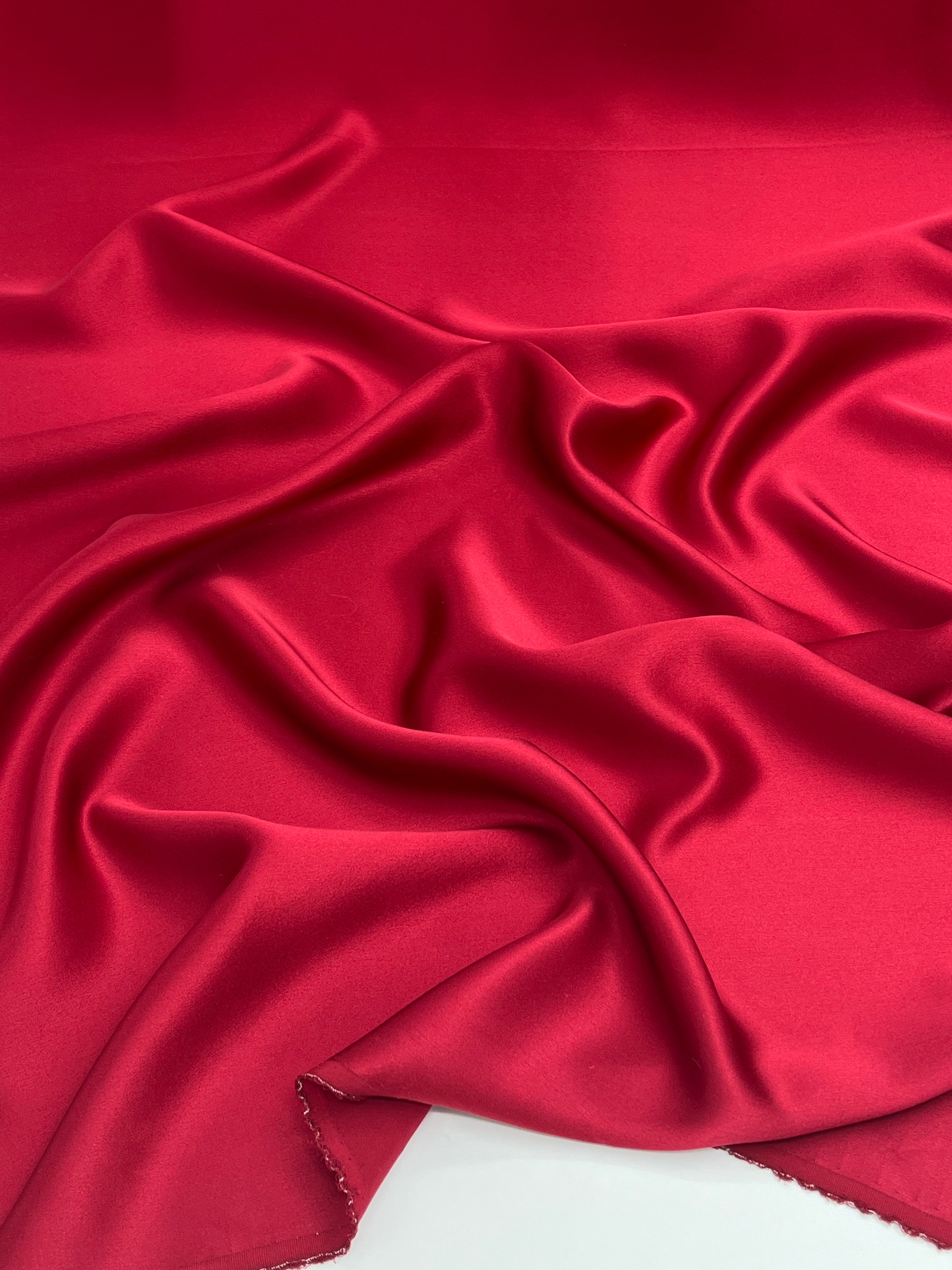 Saturated Red Satin Pure Silk.