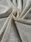 Mesh Cotton Soft Organic Fabric, Ecru White .