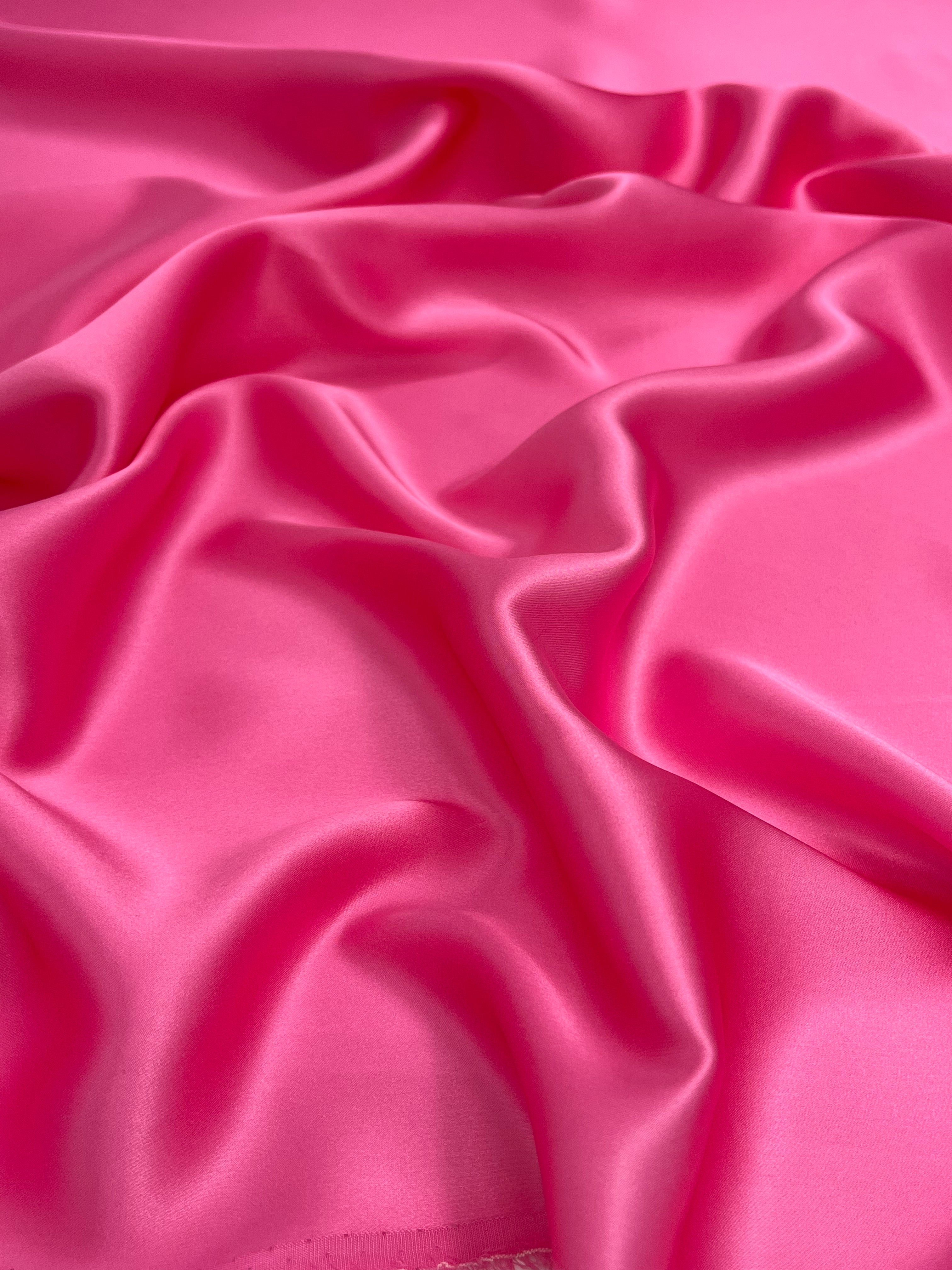 Pink Satin Pure Silk, Silk By The Yard, Silk Chiffon, Mulberry Silk.