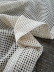 Mesh Cotton Soft Organic Fabric, Ecru White .