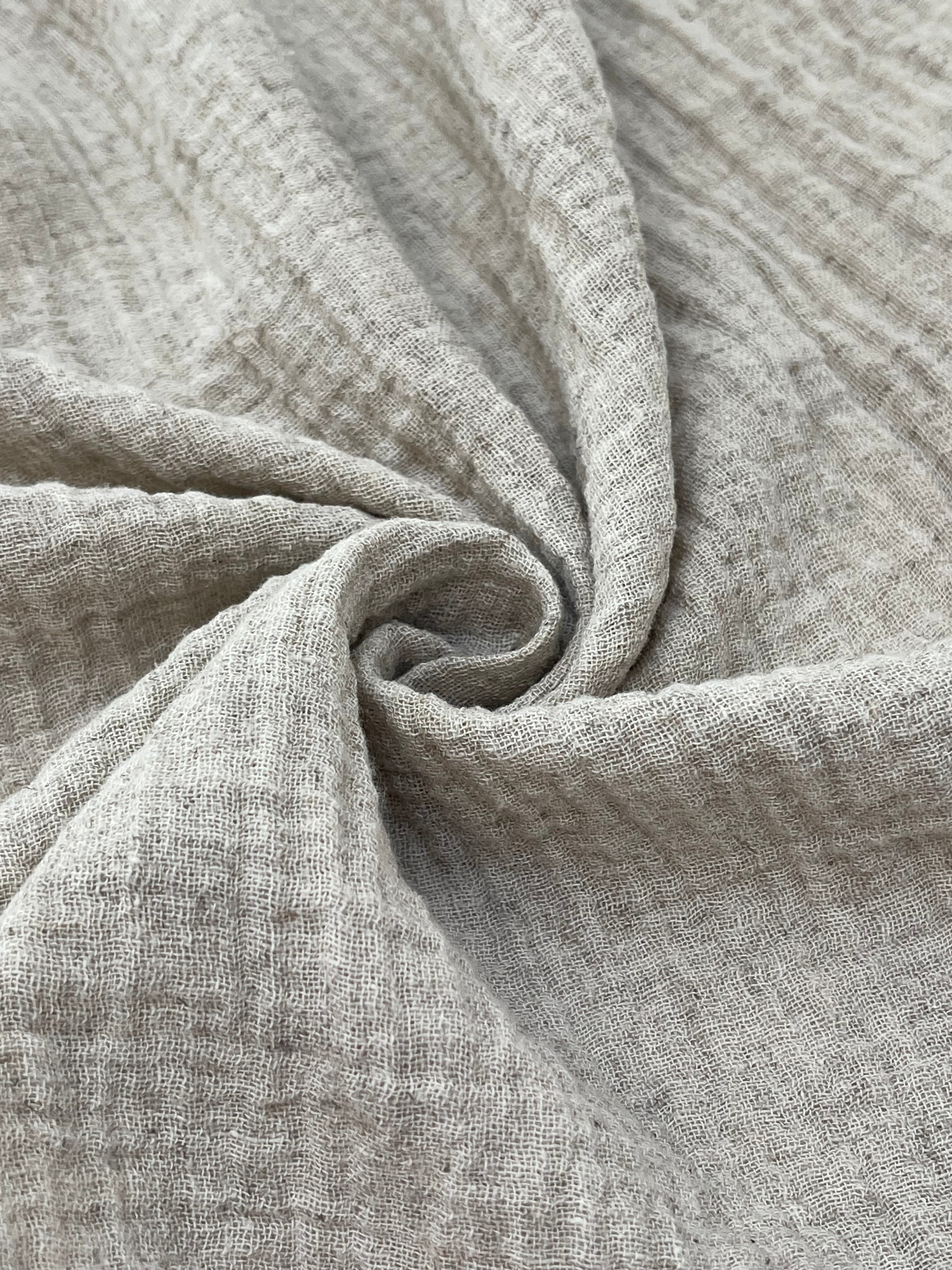 Keten Yarı Şeffaf Açık Dokuma Muslin Kumaş. - Organik Muslin Kumaş - Bebek Pamuklu Muslin - Metre ile 2 Katlı Tül Kumaş, 150 CM GENİŞLİK. Yenidoğan Battaniyesi.
