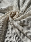 Mesh Cotton Soft Organic Fabric, Ecru White .