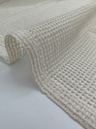 Mesh Cotton Soft Organic Fabric, Ecru White .