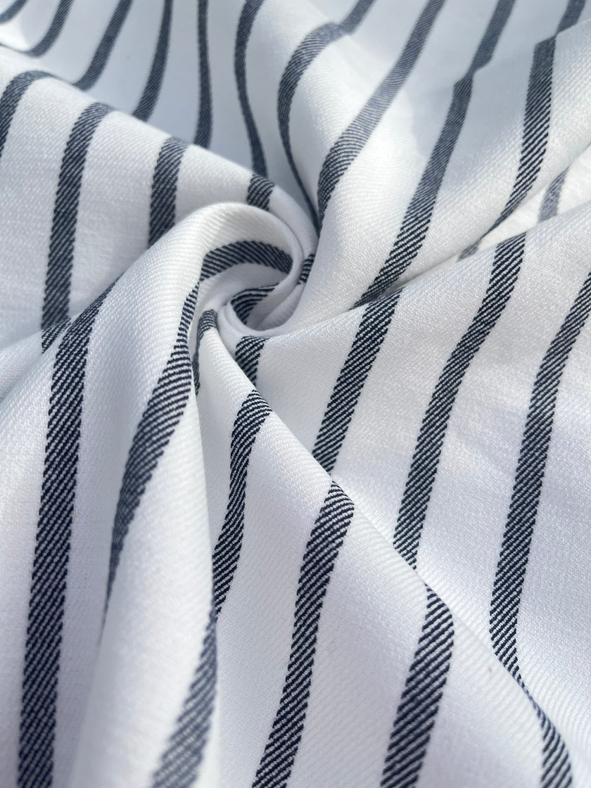 Ağır Ağırlıklı Yumuşatılmış Pamuklu Kumaş Metre Başına 400/m2 - Döşemelik Çizgili Fransız Stili - Doğal Döşemelik Kumaşlar. %100 Pamuk - 150 cm Genişlik