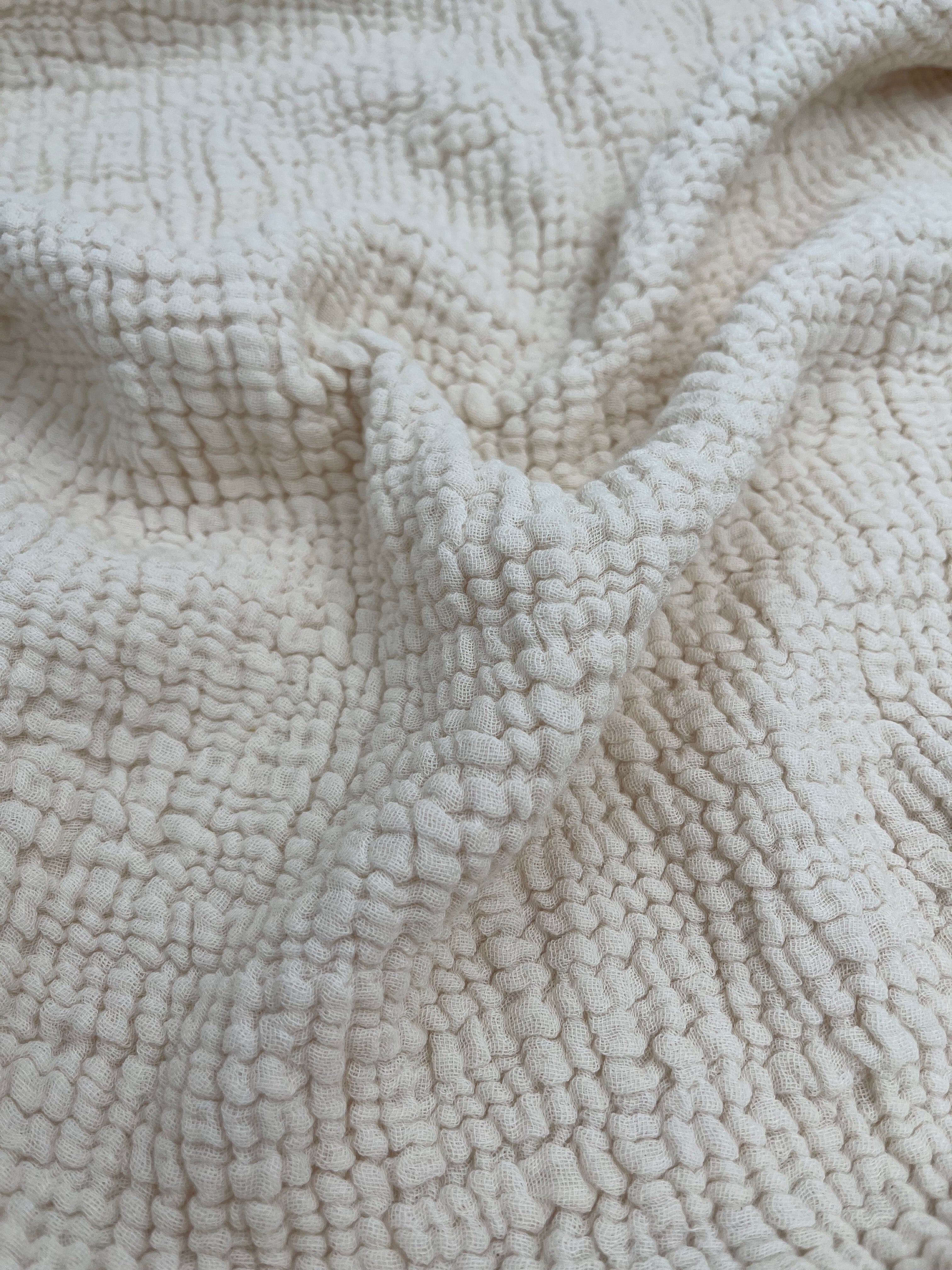 Tissu mousseline par cour - Tissu mousseline biologique - Mousseline de coton pour bébé - Tissu gaze 4 couches par mètre, 180 CM DE LARGEUR. Couverture nouveau-né.