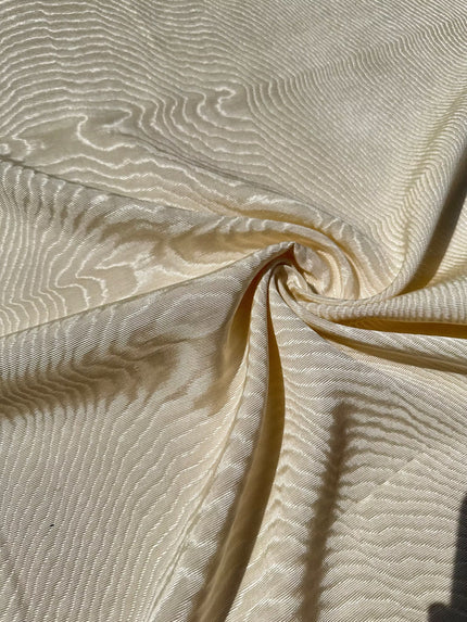 Ecru White Colour Silk Moire Home Textile Interior Fabrics, Watermark Pattern.