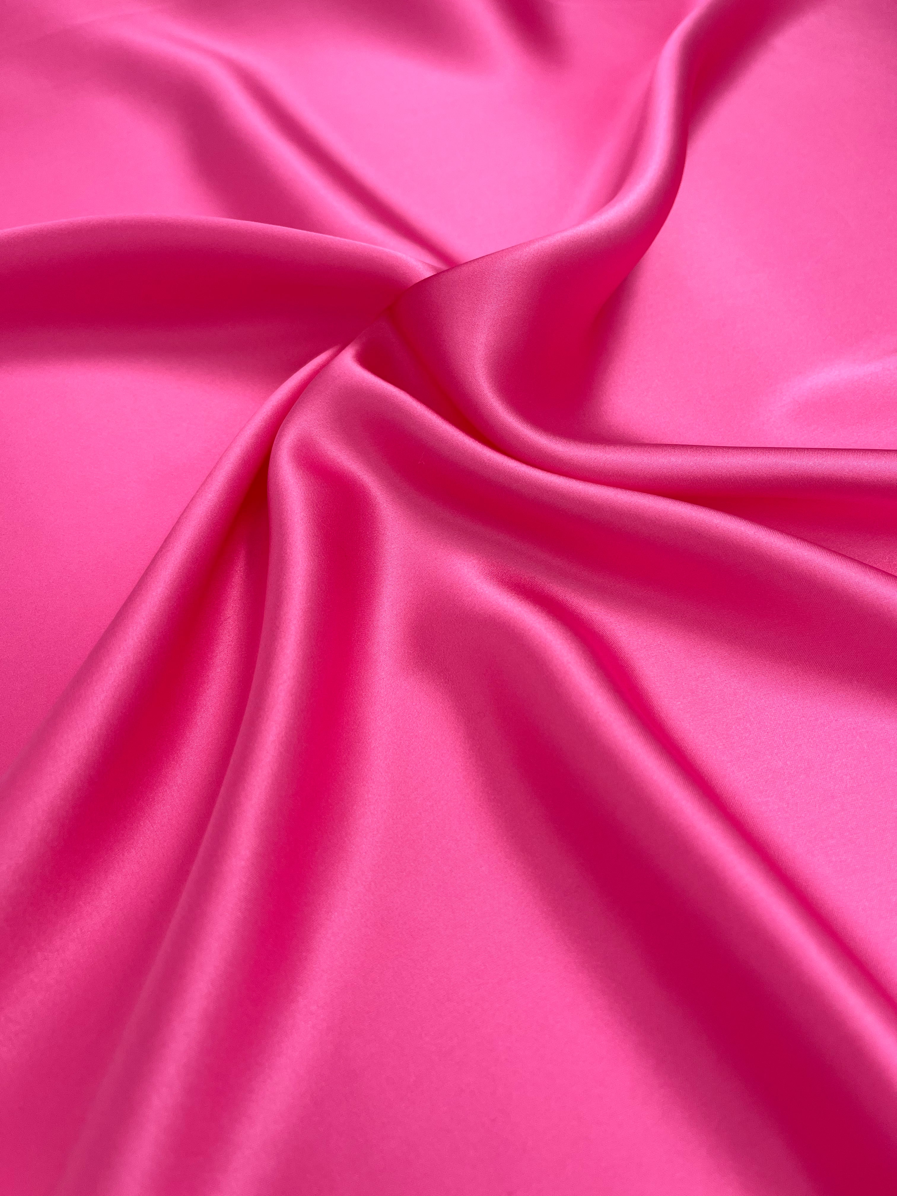 Pink Satin Pure Silk, Silk By The Yard, Silk Chiffon, Mulberry Silk.