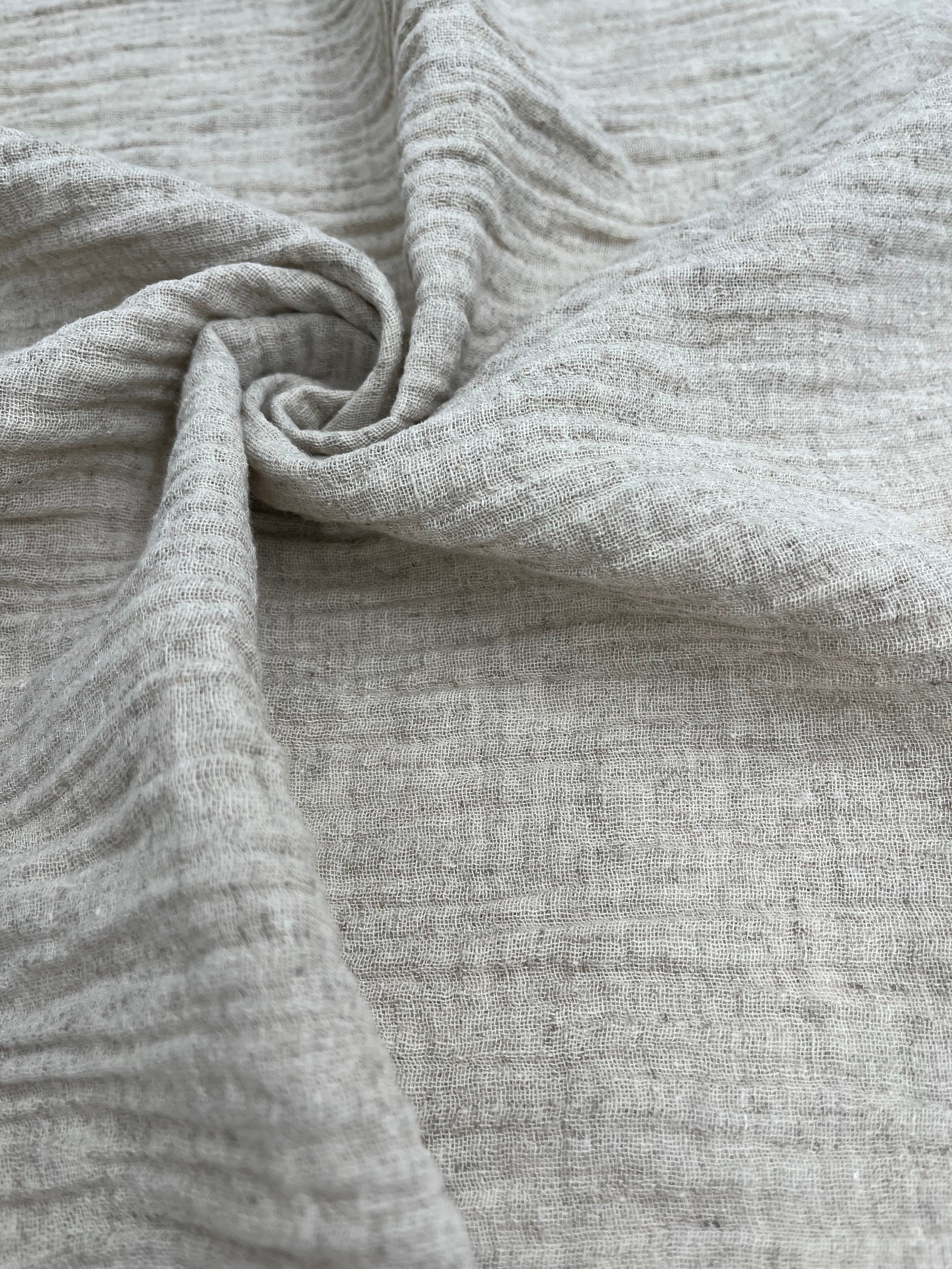 Keten Yarı Şeffaf Açık Dokuma Muslin Kumaş. - Organik Muslin Kumaş - Bebek Pamuklu Muslin - Metre ile 2 Katlı Tül Kumaş, 150 CM GENİŞLİK. Yenidoğan Battaniyesi.