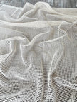 Mesh Cotton Soft Organic Fabric, Ecru White .