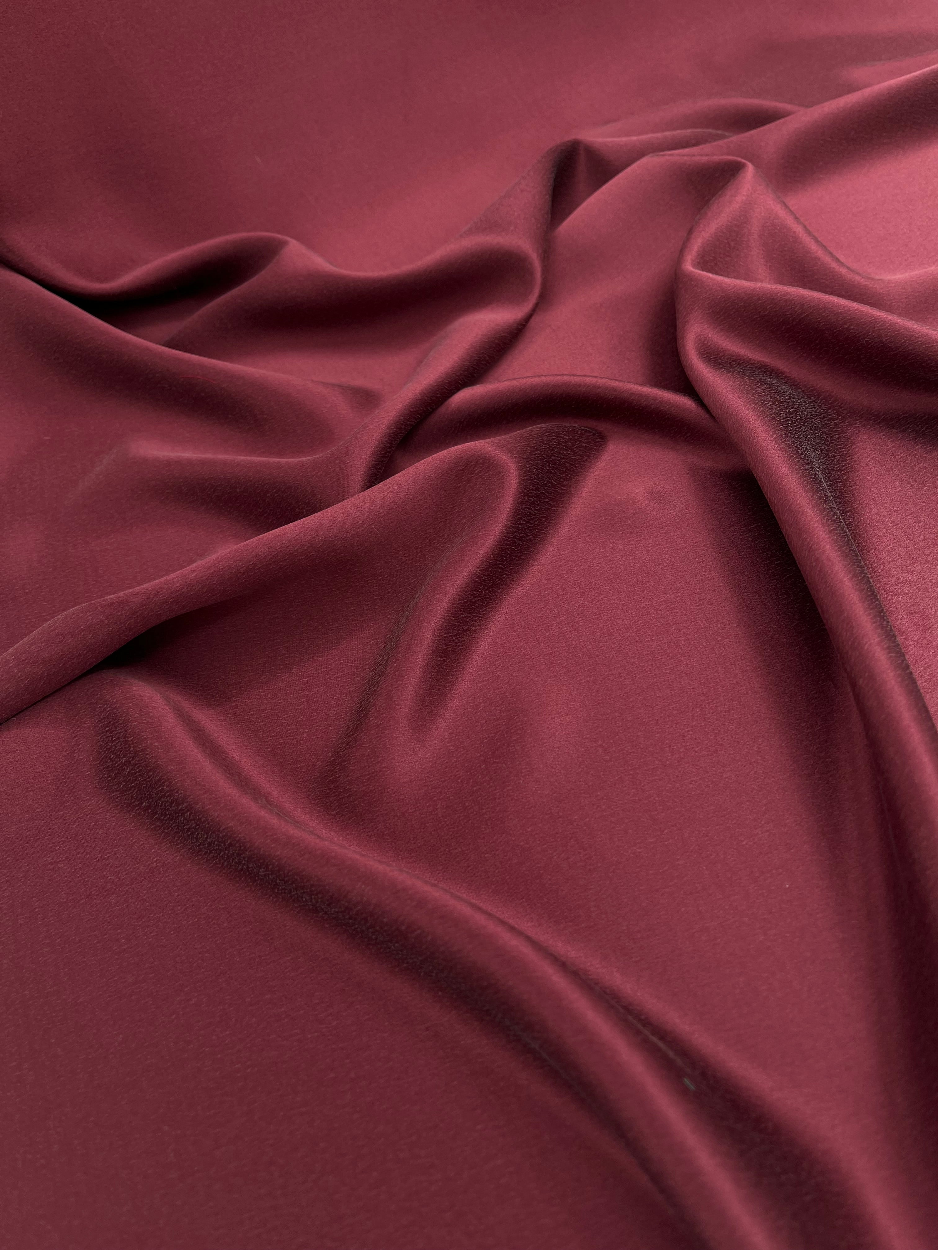 Burgundy Red  / Wine Red Stoned Silk Satin.
