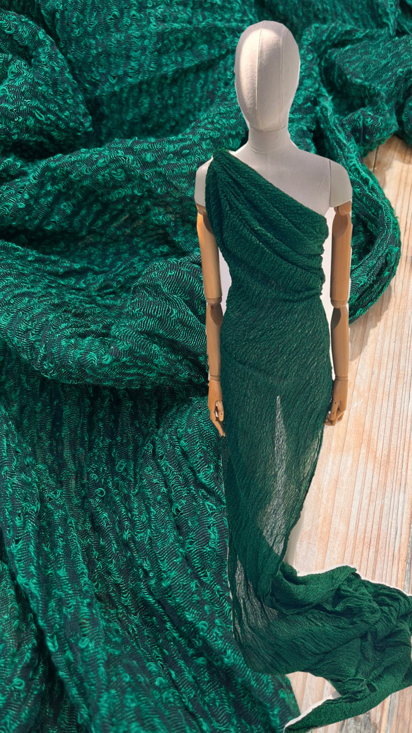 Metre Kare Yeşil Keten Kumaş, Organik Pamuklu Kumaş, Dokulu El Dokuma Yarı Şeffaf Doğal Kumaşlar.