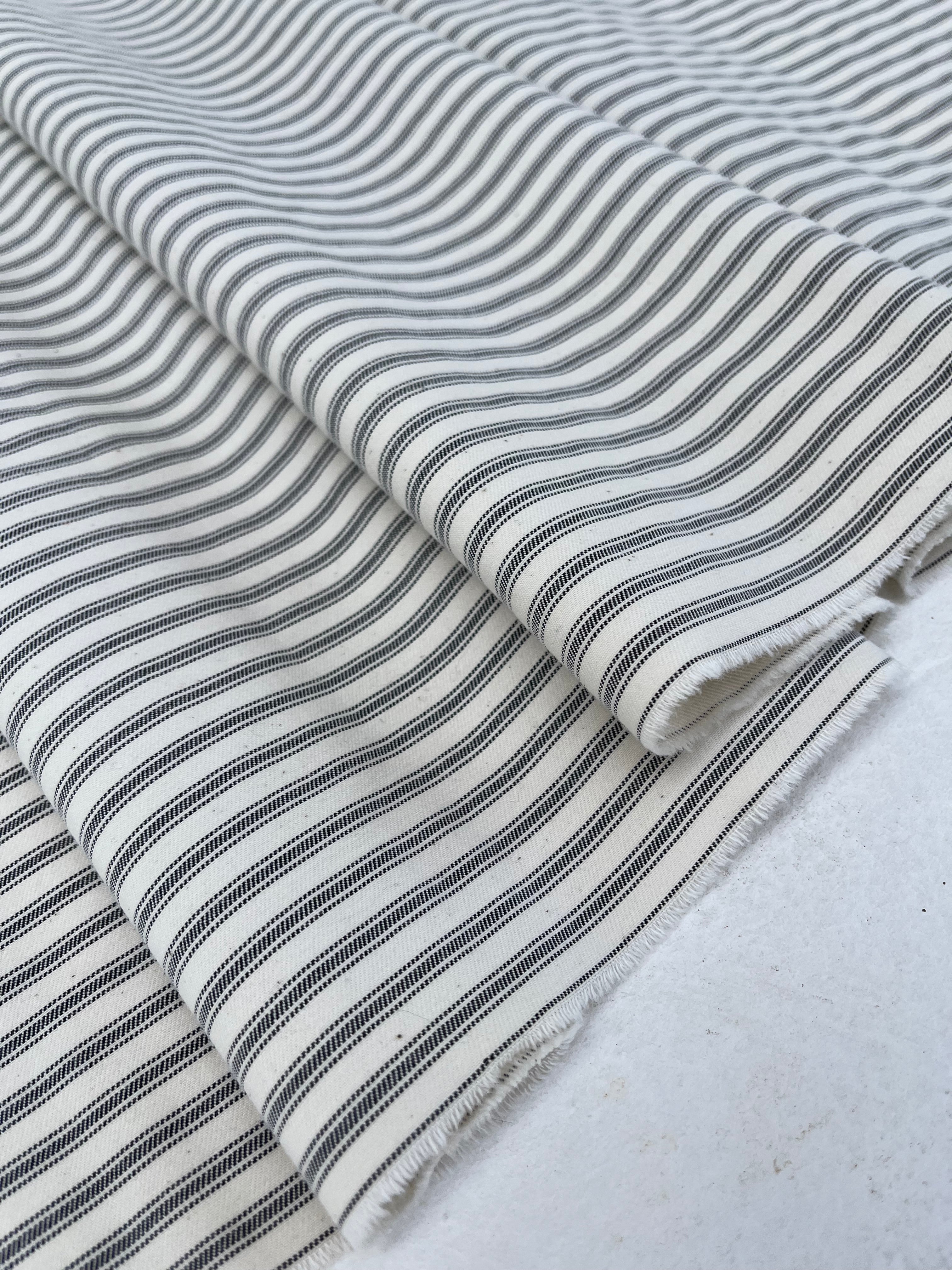 Ağır Ağırlık Yumuşatılmış Pamuklu Kumaş Metre 280/m2 - Döşemelik Çizgili Fransız Stili - Doğal Döşemelik Kumaşlar. %100 Pamuk - 150 cm Genişlik