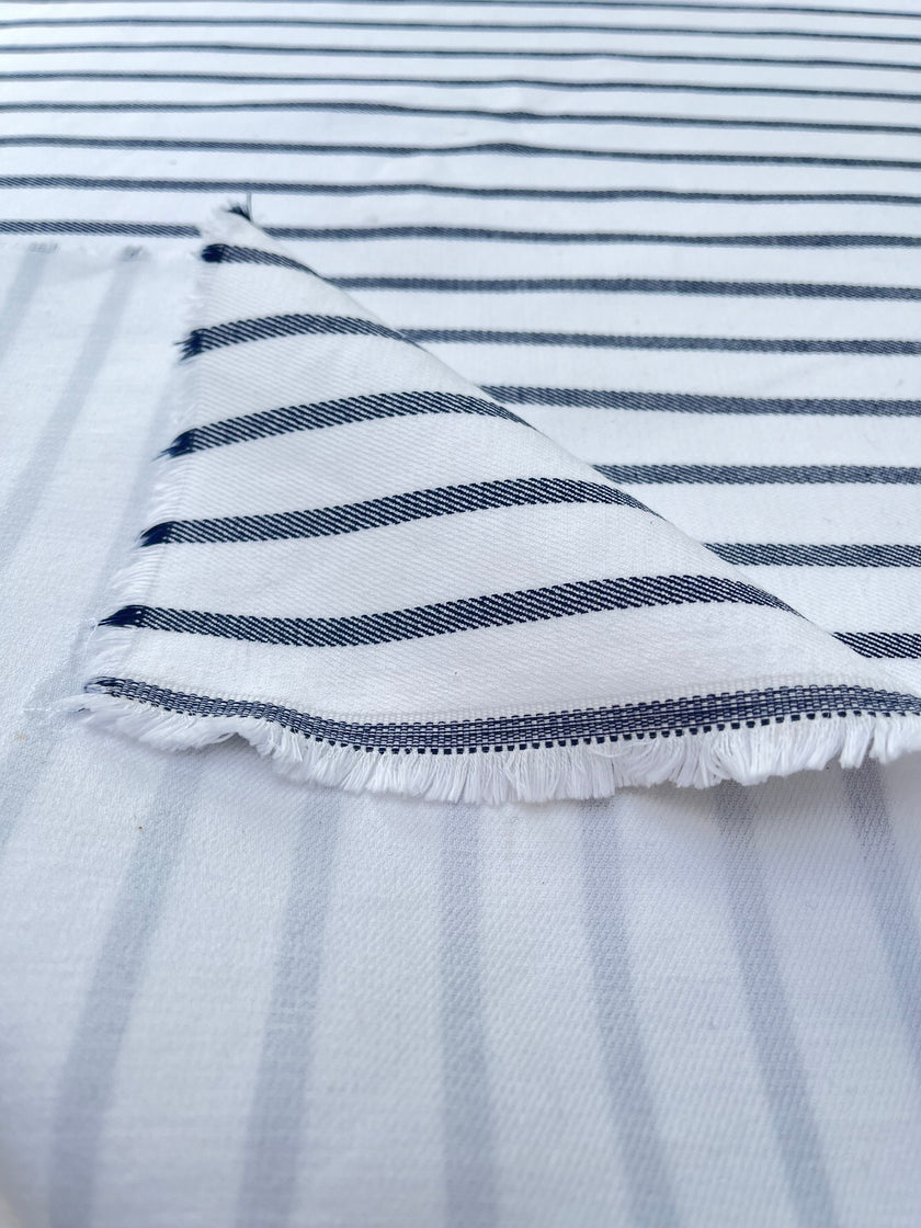 Ağır Ağırlıklı Yumuşatılmış Pamuklu Kumaş Metre Başına 400/m2 - Döşemelik Çizgili Fransız Stili - Doğal Döşemelik Kumaşlar. %100 Pamuk - 150 cm Genişlik