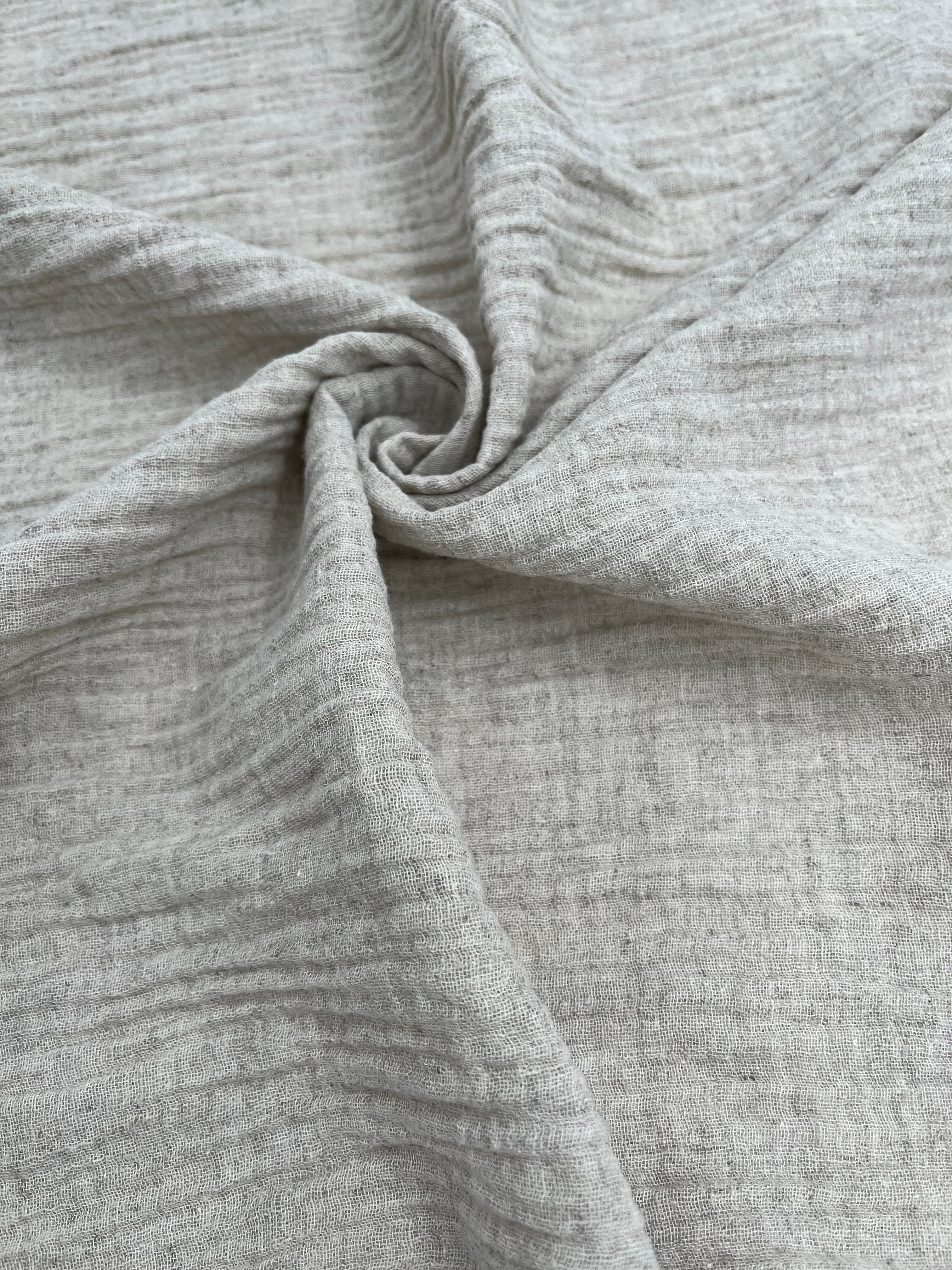 Keten Yarı Şeffaf Açık Dokuma Muslin Kumaş. - Organik Muslin Kumaş - Bebek Pamuklu Muslin - Metre ile 2 Katlı Tül Kumaş, 150 CM GENİŞLİK. Yenidoğan Battaniyesi.