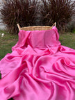 Pink Satin Pure Silk, Silk By The Yard, Silk Chiffon, Mulberry Silk.