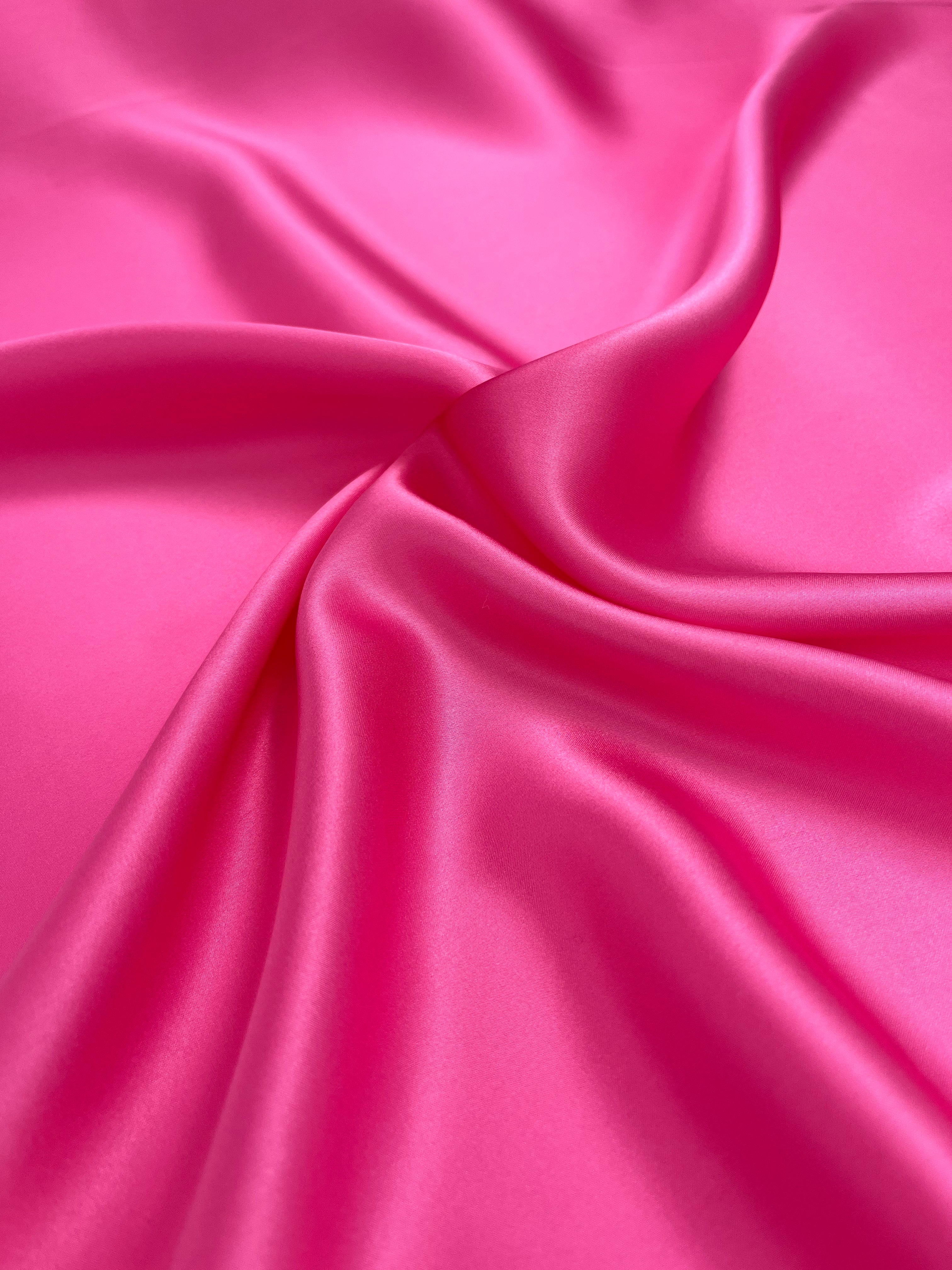 Pink Satin Pure Silk, Silk By The Yard, Silk Chiffon, Mulberry Silk.