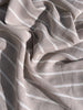 Gray- White Striped Linen Organic Cotton Blended Fabric By The Meter.