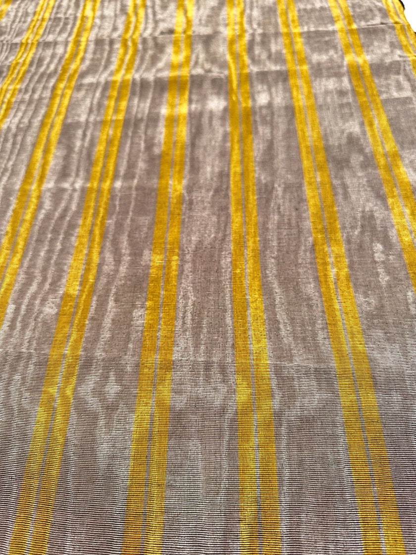 Bronz Sarı Çizgili Lüks İpek Döşeme Osmanlı Başlık, Ev Tekstili İç Mekan Kumaşları: Yastık Kılıfları, Kimono Esintili Tasarımlar, Filigran Desenleri