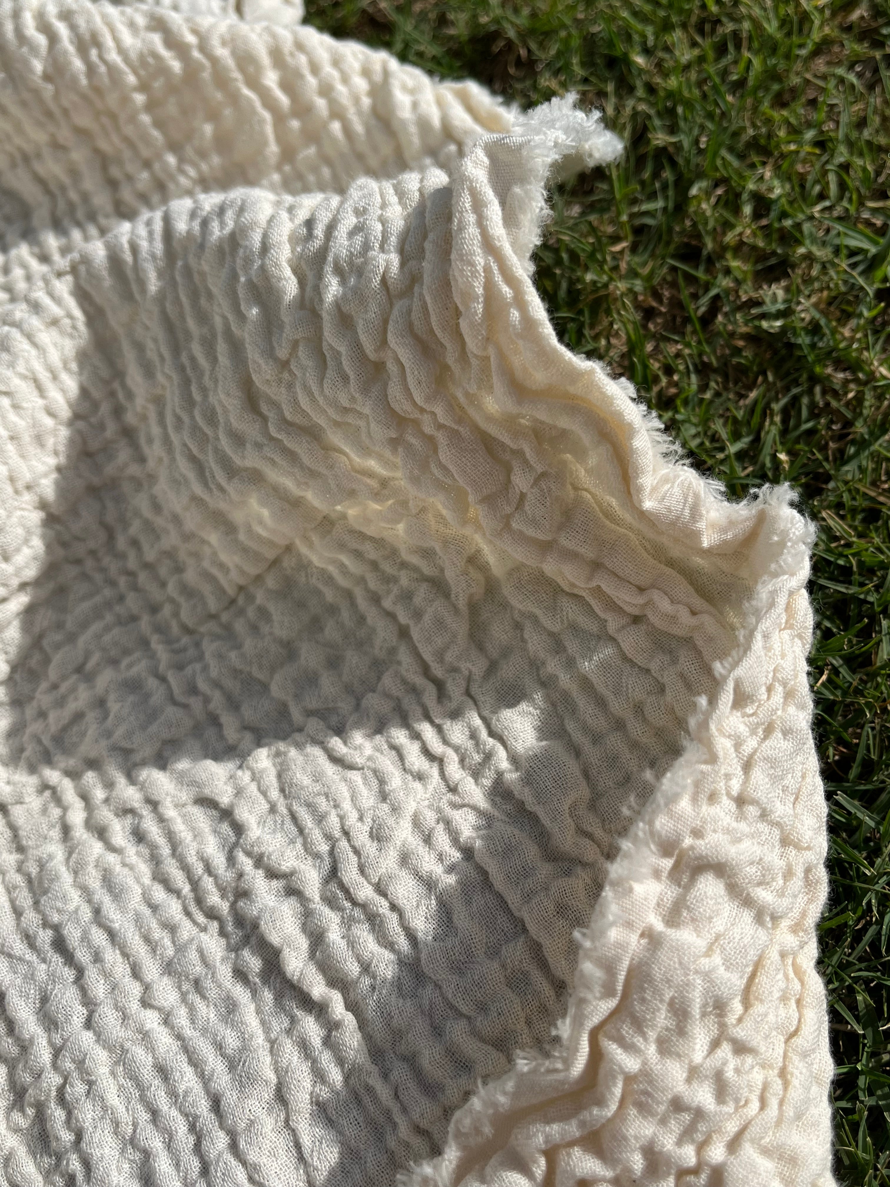 Tissu en mousseline extra froissé et doux par cour - Tissu en mousseline biologique - Mousseline de coton pour bébé - Tissu de gaze 2 couches au mètre, 150 CM DE LARGEUR. Couverture nouveau-né.