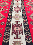 Ağır Gramajlı Kalın Jakarlı Pamuklu Kumaş Metre Başına 400/m2 - Döşemelik Geleneksel Anadolu Etnik Desenli - Döşemelik Kumaşlar. %70 Pamuk %30 Polyester - 140 cm Genişlik. Kilim Dokuma.