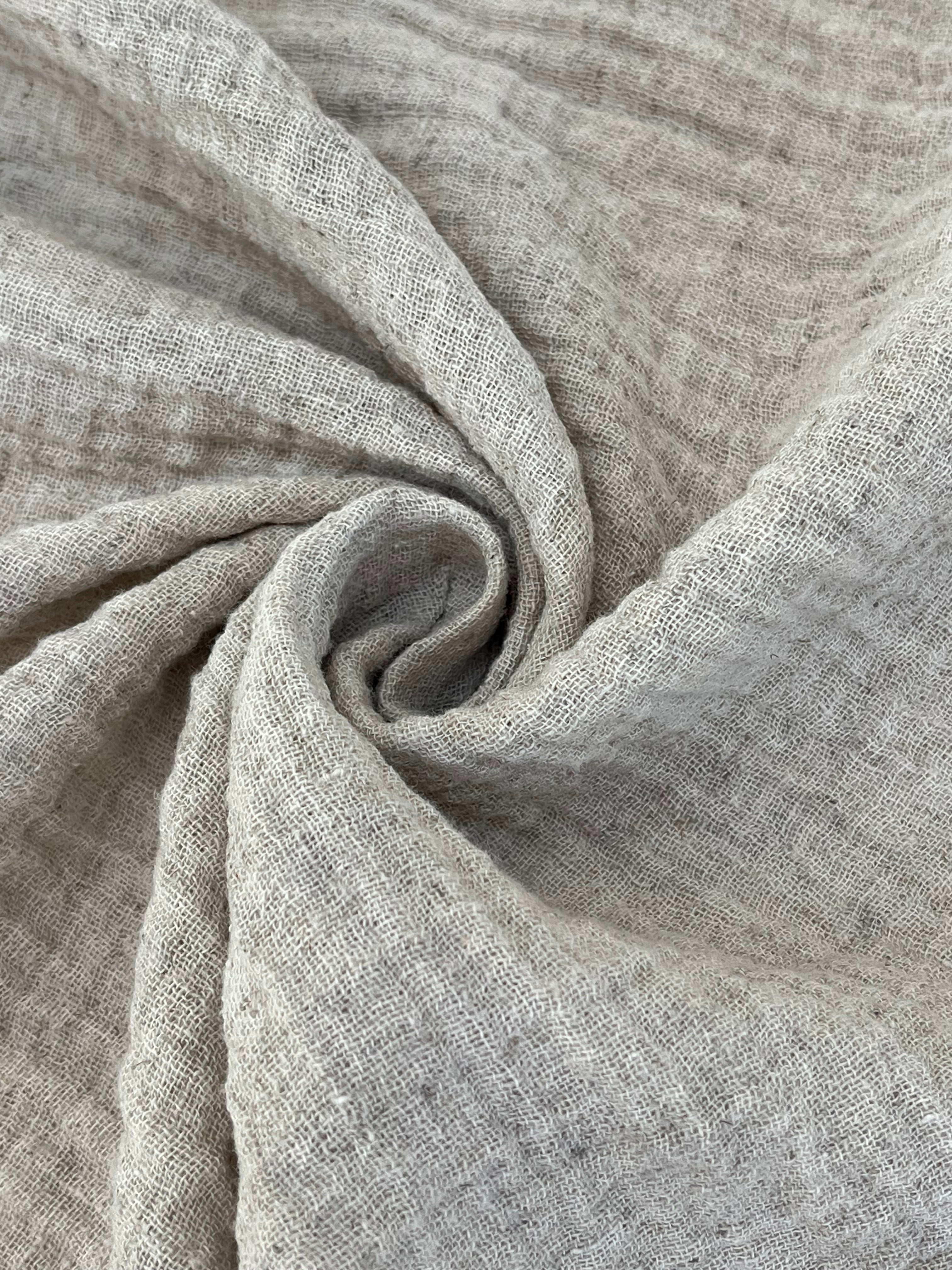 Keten Yarı Şeffaf Açık Dokuma Muslin Kumaş. - Organik Muslin Kumaş - Bebek Pamuklu Muslin - Metre ile 2 Katlı Tül Kumaş, 150 CM GENİŞLİK. Yenidoğan Battaniyesi.