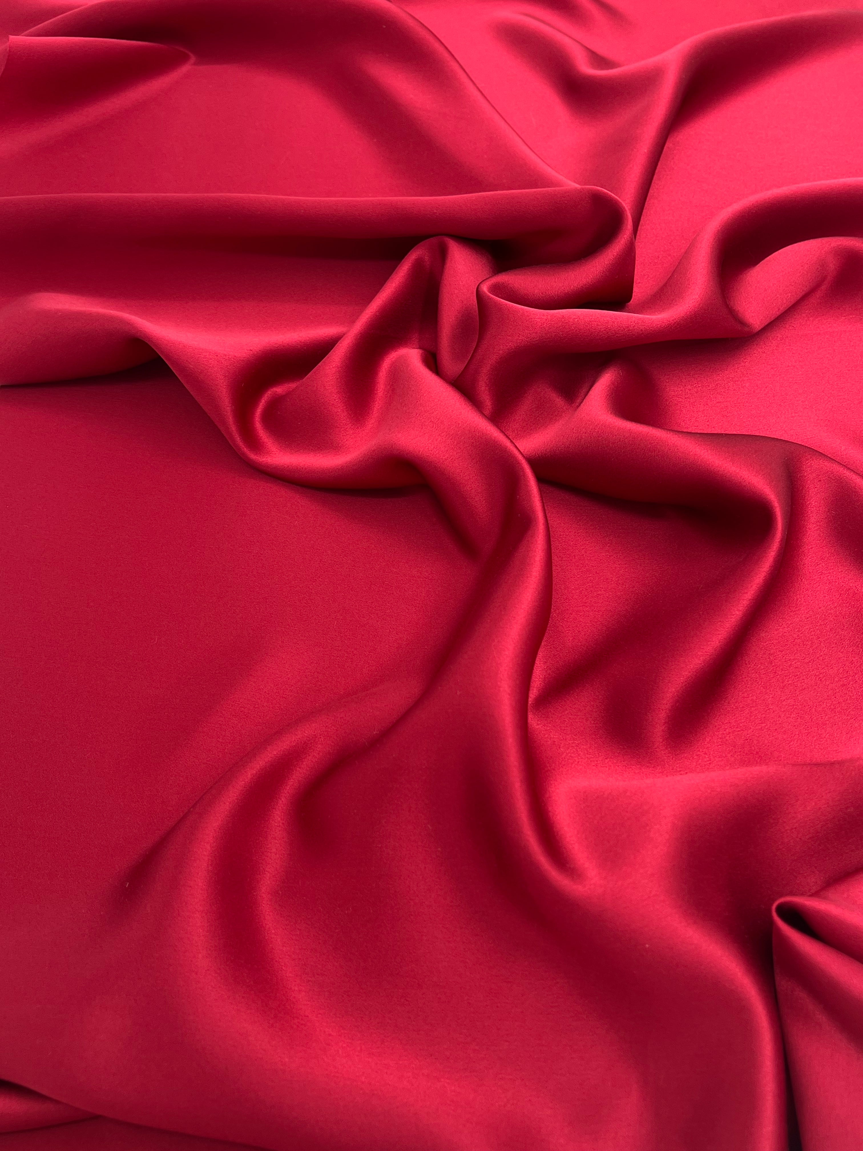 Saturated Red Satin Pure Silk.