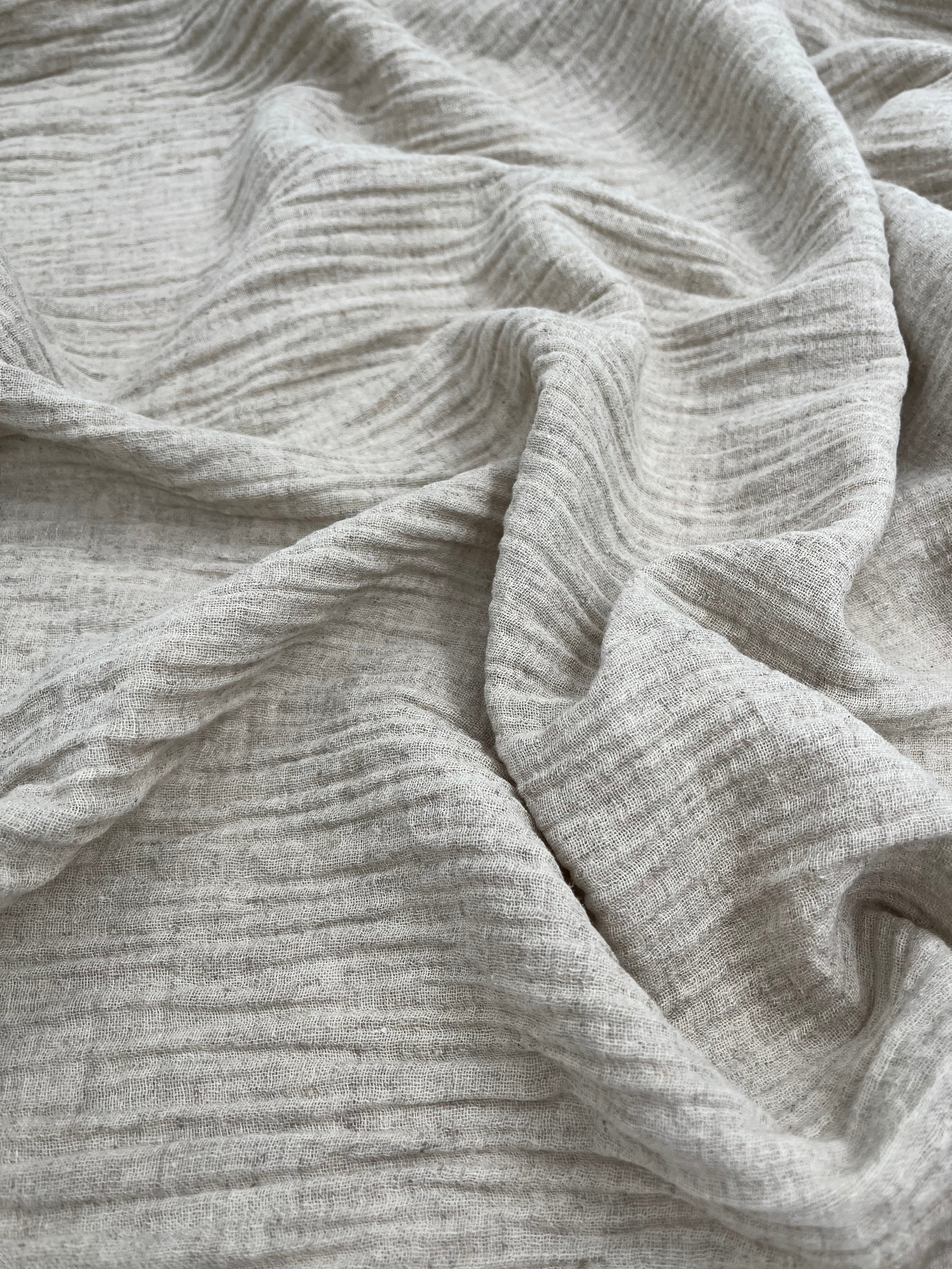 Keten Yarı Şeffaf Açık Dokuma Muslin Kumaş. - Organik Muslin Kumaş - Bebek Pamuklu Muslin - Metre ile 2 Katlı Tül Kumaş, 150 CM GENİŞLİK. Yenidoğan Battaniyesi.