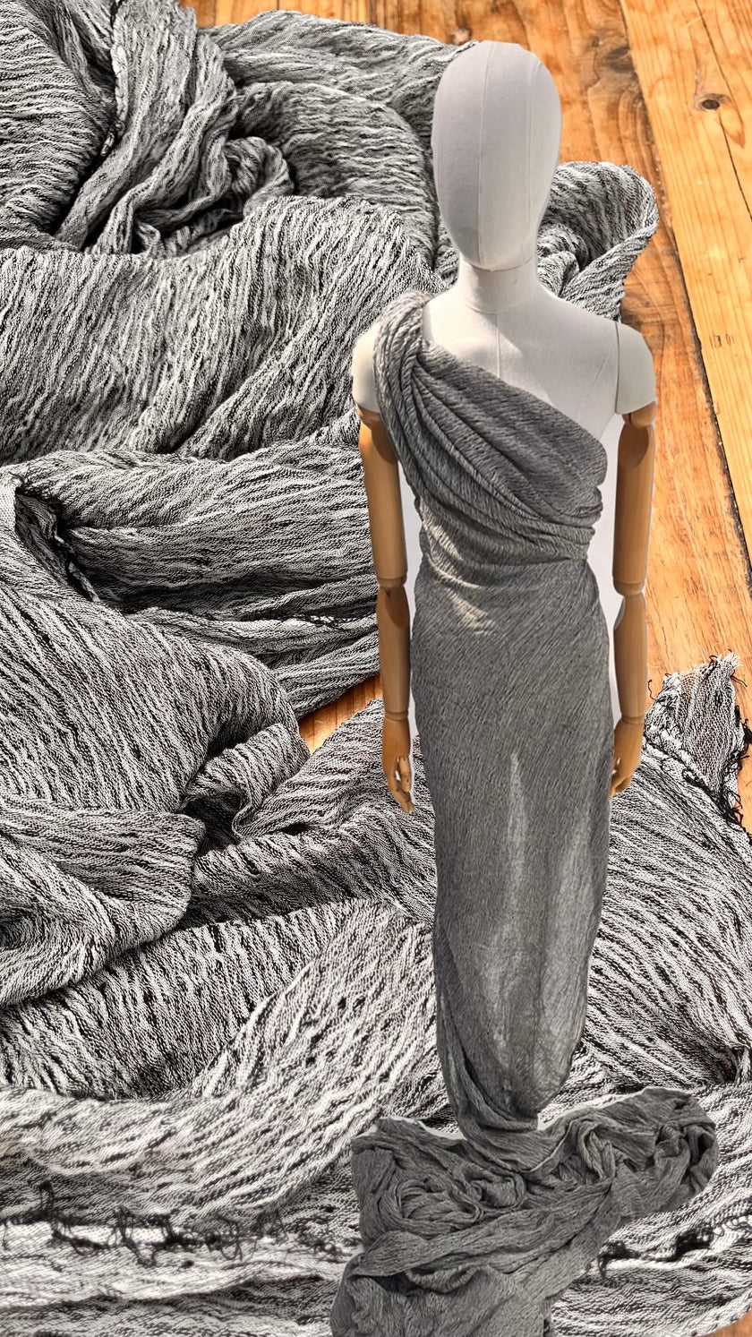 Metre Kare Siyah Beyaz Keten Kumaş, Organik Pamuklu Kumaş, Dokulu El Dokuma Yarı Şeffaf Doğal Kumaşlar.