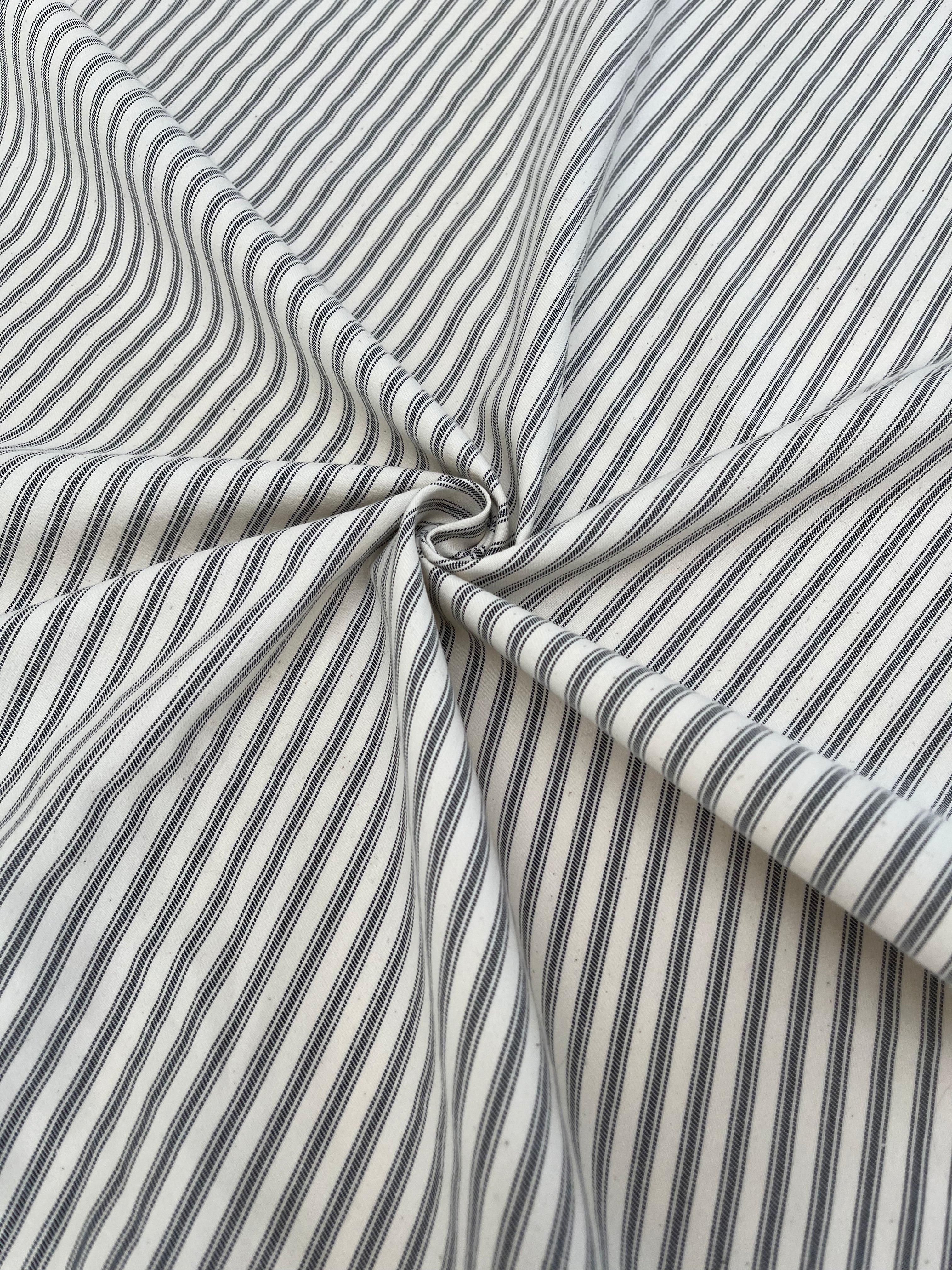 Ağır Ağırlık Yumuşatılmış Pamuklu Kumaş Metre 280/m2 - Döşemelik Çizgili Fransız Stili - Doğal Döşemelik Kumaşlar. %100 Pamuk - 150 cm Genişlik
