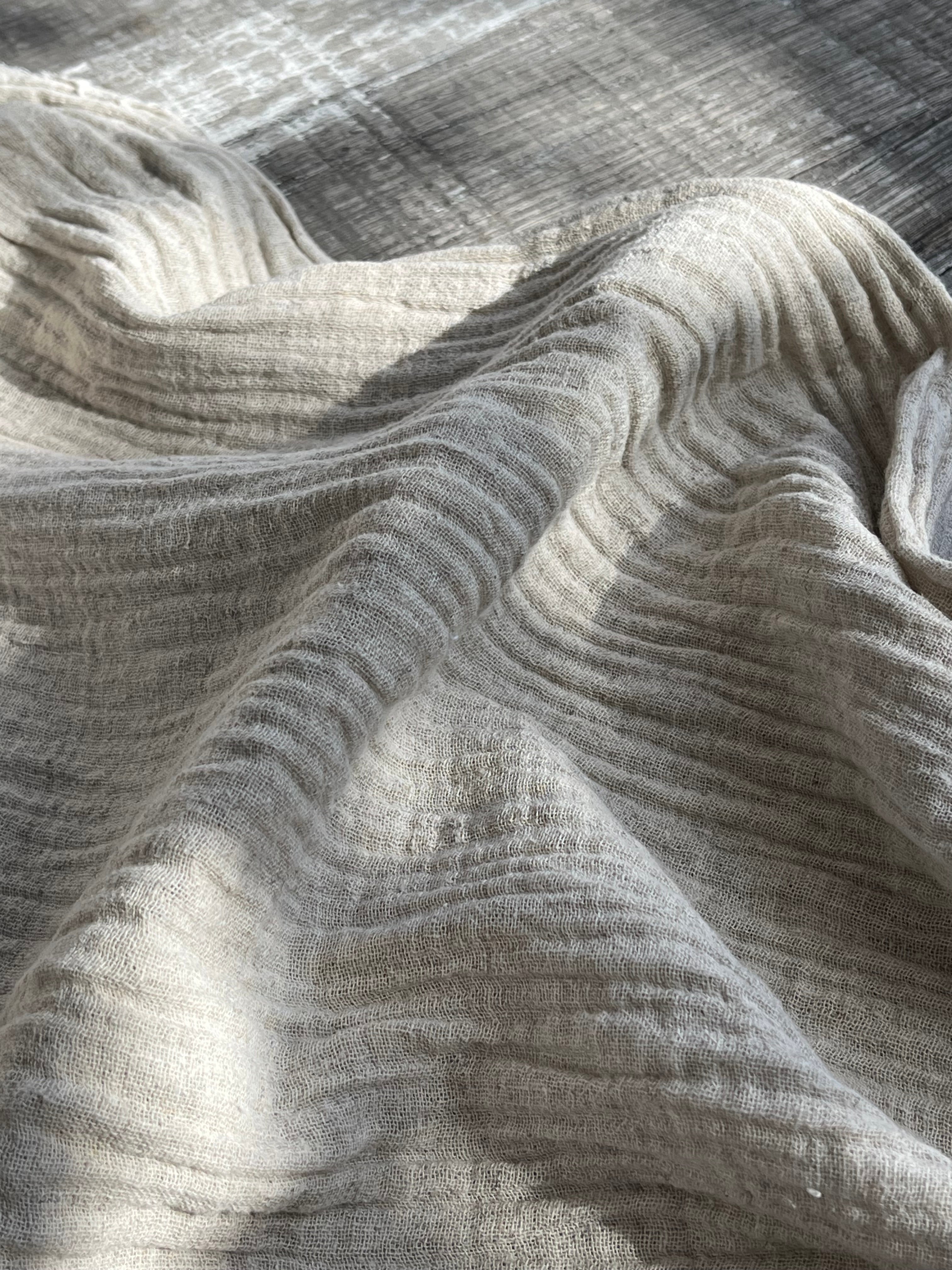 Keten Yarı Şeffaf Açık Dokuma Muslin Kumaş. - Organik Muslin Kumaş - Bebek Pamuklu Muslin - Metre ile 2 Katlı Tül Kumaş, 150 CM GENİŞLİK. Yenidoğan Battaniyesi.