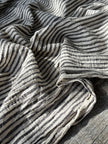 Beige Striped- Black Striped- Brown Striped Neutral Organic Cotton Fabric.