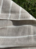 Gray- White Striped Linen Organic Cotton Blended Fabric By The Meter.
