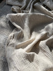 Keten Yarı Şeffaf Açık Dokuma Muslin Kumaş. - Organik Muslin Kumaş - Bebek Pamuklu Muslin - Metre ile 2 Katlı Tül Kumaş, 150 CM GENİŞLİK. Yenidoğan Battaniyesi.