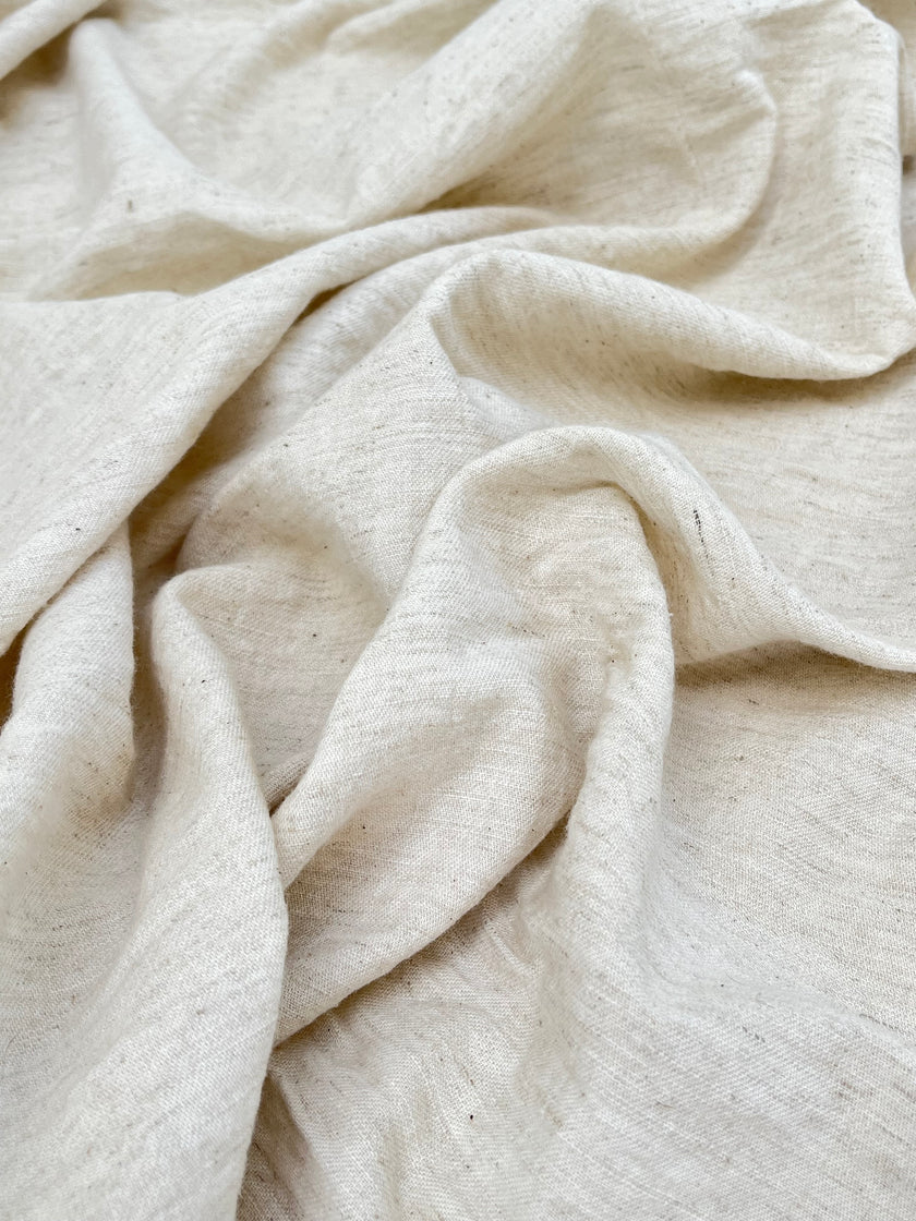 Nötr Ağartılmamış Keten Organik Pamuk Karışımlı Kumaş Metre Fiyatı, Genişlik 150 cm. %50 Keten %50 Pamuk, Softhand Fluid Keten Kumaş.