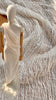 Tissu en lin par cour, tissu en coton biologique, tissus naturels semi-transparents texturés / non blanchis, blanc ivoire.
