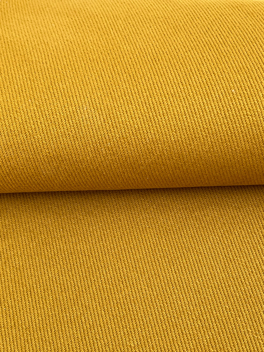 Tissu en coton épais adouci jaune moutarde par cour 400/m2 - Rembourrage de style français - Tissus d'ameublement naturels. %100 Coton - 150 cm de largeur. Gabardine de coton.