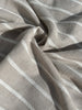 Gray- White Striped Linen Organic Cotton Blended Fabric By The Meter.