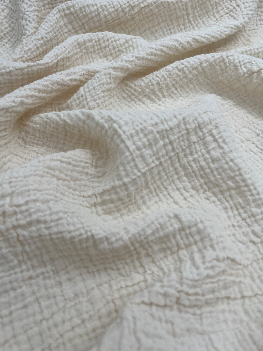 Tissu en mousseline extra froissé et doux par cour - Tissu en mousseline biologique - Mousseline de coton pour bébé - Tissu de gaze 2 couches au mètre, 150 CM DE LARGEUR. Couverture nouveau-né.