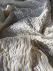 Beige Striped- Black Striped- Brown Striped Neutral Organic Cotton Fabric.