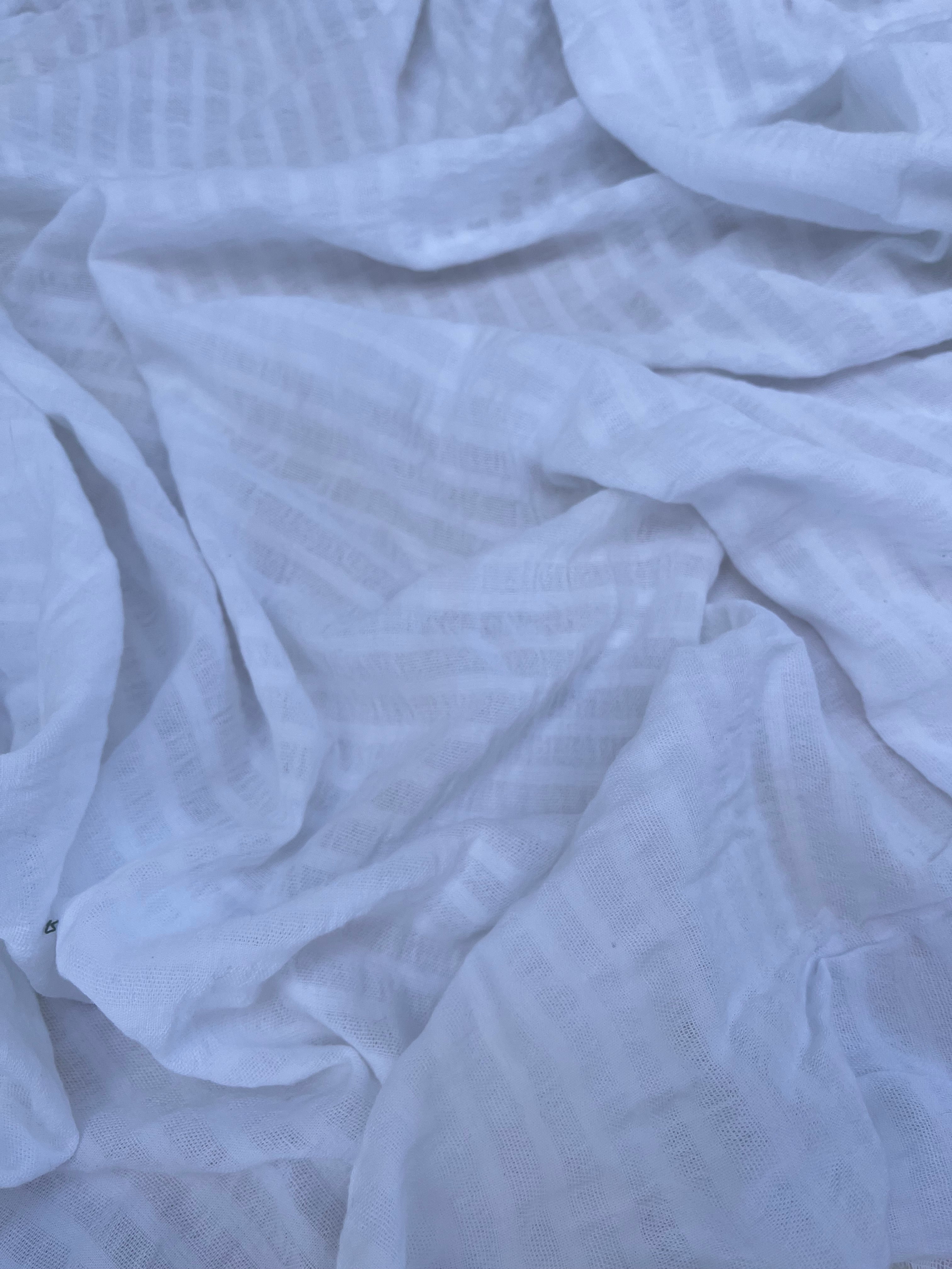 Cotton Fabric With Stripes, Brown, Green, Black, Cream, White Colour Options Available.