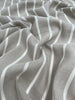 Gray- White Striped Linen Organic Cotton Blended Fabric By The Meter.