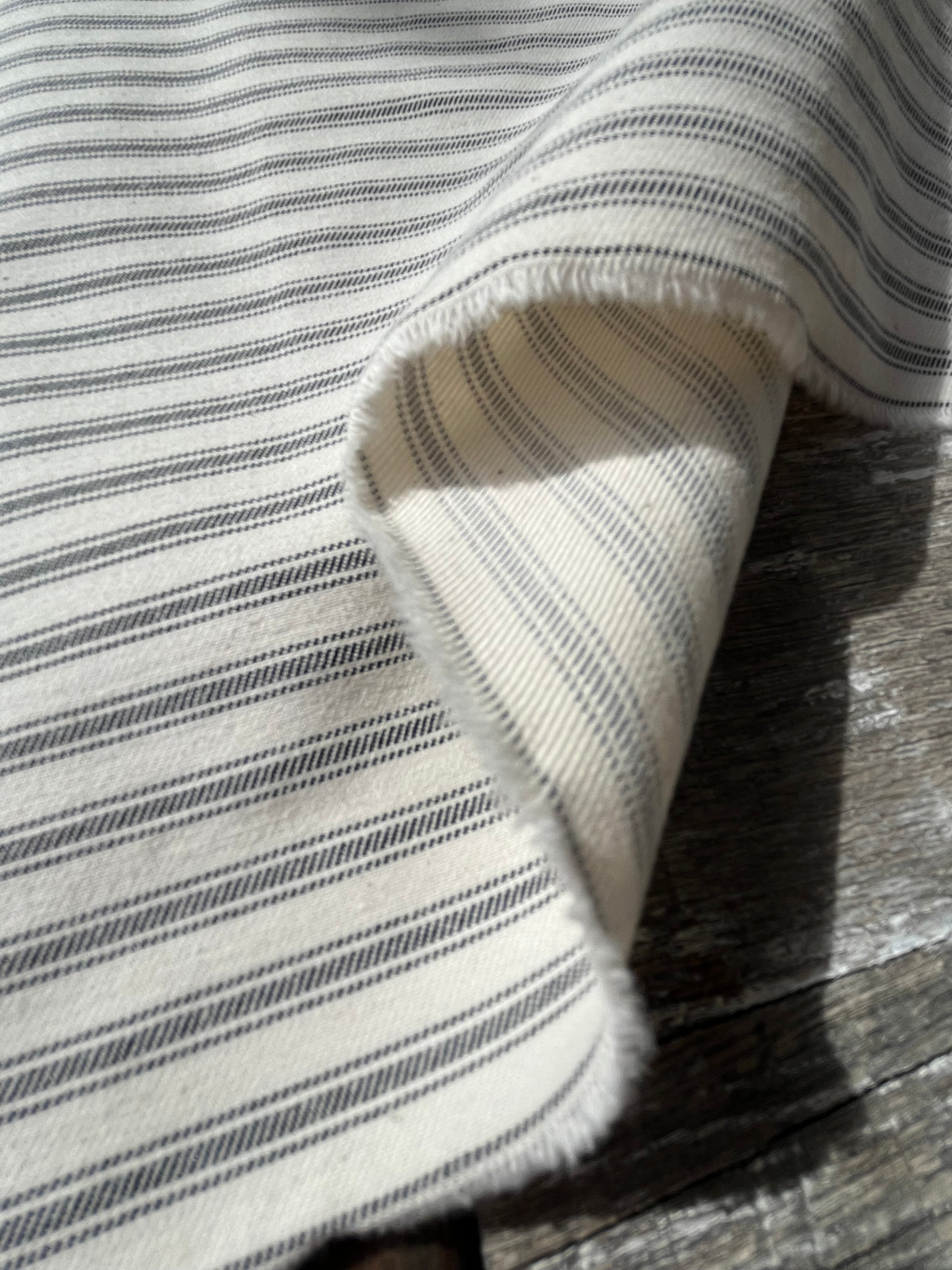 Ağır Ağırlık Yumuşatılmış Pamuklu Kumaş Metre 280/m2 - Döşemelik Çizgili Fransız Stili - Doğal Döşemelik Kumaşlar. %100 Pamuk - 150 cm Genişlik