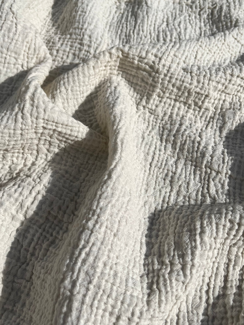 Tissu en mousseline extra froissé et doux par cour - Tissu en mousseline biologique - Mousseline de coton pour bébé - Tissu de gaze 2 couches au mètre, 150 CM DE LARGEUR. Couverture nouveau-né.