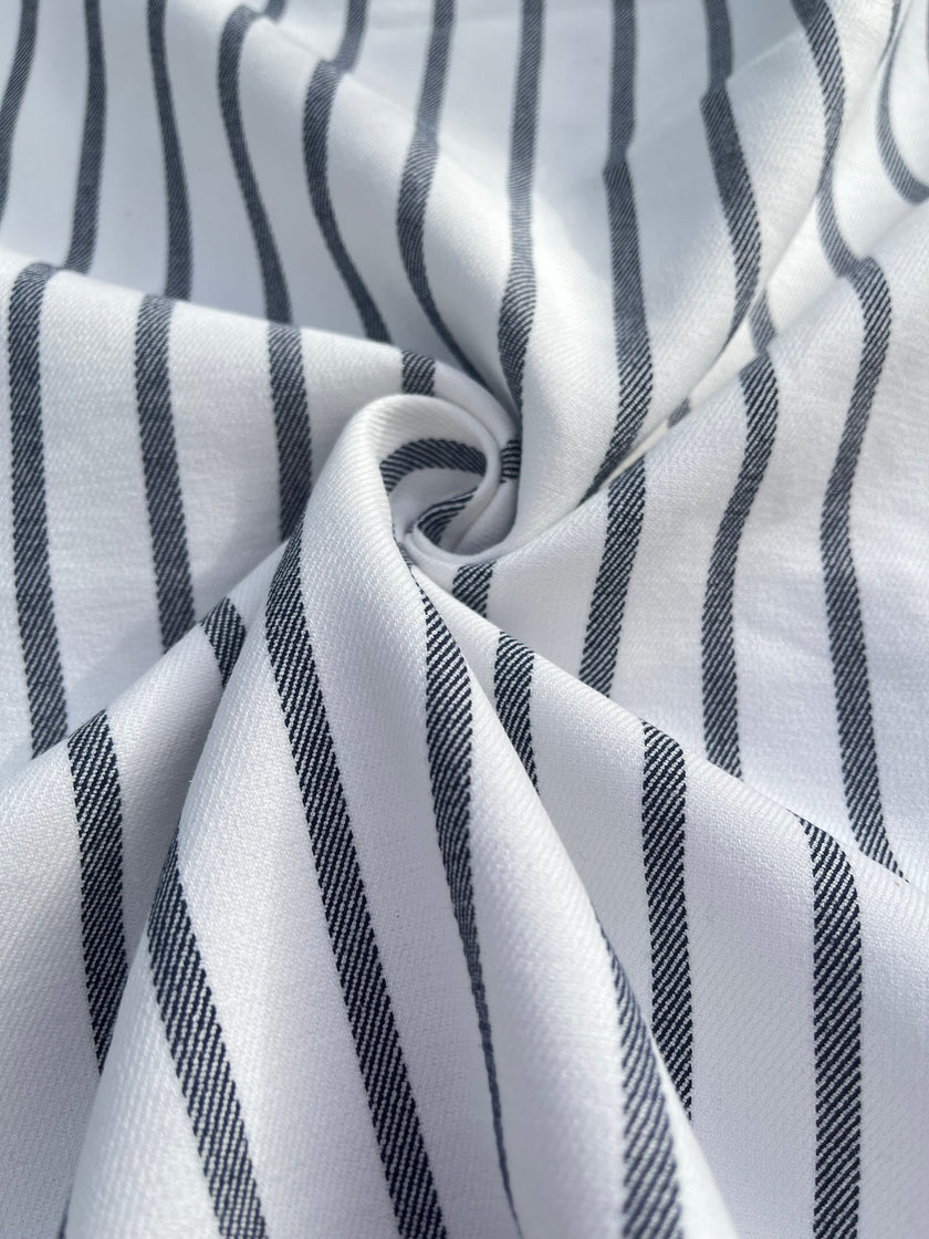 Ağır Ağırlıklı Yumuşatılmış Pamuklu Kumaş Metre Başına 400/m2 - Döşemelik Çizgili Fransız Stili - Doğal Döşemelik Kumaşlar. %100 Pamuk - 150 cm Genişlik